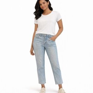 LOFT Light Blue Cropped Straight Jeans